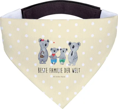 Produktbild von Mr. & Mrs. Panda Hunde Halstuch Koala Familie zwei - Gelb Pastell - Geschenk, Koalabär, Muttertag, Hund, Für, Tuch, Zusammen, Hundehalstuch