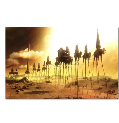Produktbild von TPFLiving Kunstdruck LW-500 (OHNE RAHMEN) Poster - Leinwand - Wandbild - Hochauflösender Giclée-Druck, langlebig und hochwertig - Salvador Dali - Die Karawane - Größe: 80x120cm