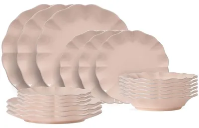 Produktbild von Costa Nova Geschirrset Rosa Rosé Pink 18-teilig / 6 Personen - 6 Speiseteller, 6 Frühstücksteller & 6 Suppenteller