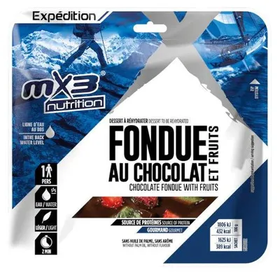 Immagine prodotto di Piatto liofilizzato MX3 (825) Fonduta di cioccolato con frutta 90 g