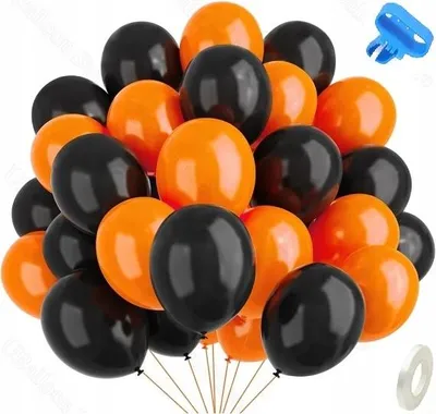 Produktbild von Halloween-Ballonsatz: Klassische Ballons, 50 Stück. Dekoration für Partys und Veranstaltungen
