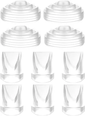 Productafbeelding van Borstkolf Onderdelen - Vervangende Nippels - Moedermelk Afkolven - Voedselveilig Siliconen - 6 Ventielen 4 Membranen - Transparant