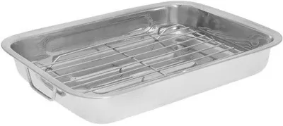Productafbeelding van Roestvrijstalen braadpan met grillrek en antiaanbaklaag - 25 cm