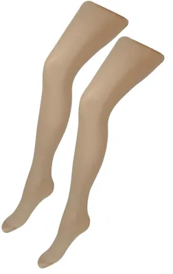 Produktbild von TupTam Mädchen Feinstrumpfhose Microfaser 40 DEN 2er Pack Strumpfhosenset, Farbe: Beige, Größe: 116-122