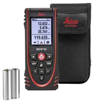 Produktbild von Leica DISTO X3, Laser-Distanzmessgerät, ft, In, m, Schwarz, Digital, IP65, Android, iOS