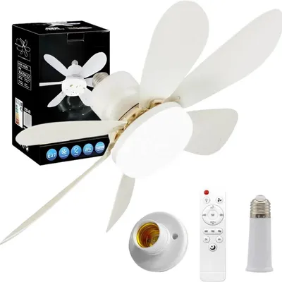 Produktbild von Deckenventilator mit LED-Beleuchtung – 40W, Ø 50 cm, inkl. Fernbedienung, smarte Deckenlampe