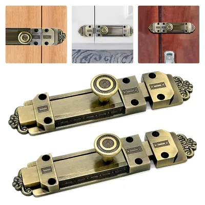 Produktbild von Türriegel, Torriegel, doppelseitiger Riegel, Schlossriegel, Bolzen, Türschloss, Federriegel, Panzerriegel, Schieberiegel, Innentürschloss für Gartentore, Edelstahl, 2 Stück