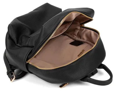 Imagen del producto de Mochila mujer piel vegana con cremallera Diana & Co Firenze Black B UNICA 22x33x12 cm 740-2PT-BLACK