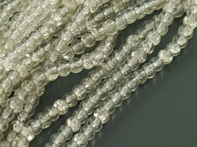 Produktbild von Vintageparts Crackle Glasperlen transparent rund 4 mm, 200 Stück
