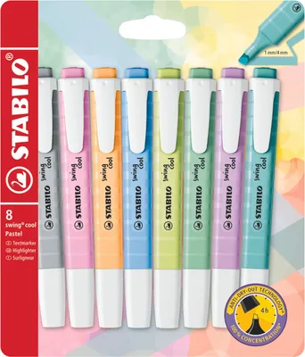 Produktbild von STABILO Textmarker -  swing cool Pastel - 8er Pack - 8 Farben