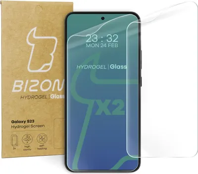 Produktbild von Bizon Glass Hydrogel Displayschutzfolie für Galaxy S23, 2 Stück