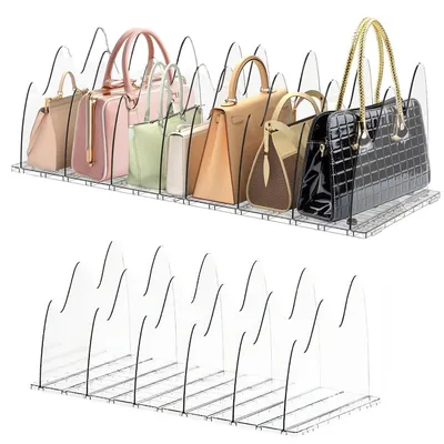 Produktbild von Transparent Acryl Regaltrenner, Handtaschen Trenner mit 6 Trennwänden