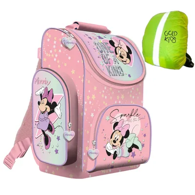 Produktbild von Kinderrucksack Rucksack Schulrucksack Ranzen  Disney Minnie Mouse Motiv ab 1. Klasse Grundschule inkl Regenschutz