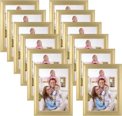 Obrázok produktu pre Zlatý fotorámček 13x18 cm sada 12 ks na fotografie a obrázky, kolážový fotorámček s plexisklom