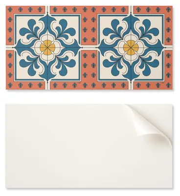 Obrázok produktu pre Sada samolepiacich PVC dlaždíc s kvetinovým vzorom v ľudovom štýle, rozmer 10 x 40 x 20 cm