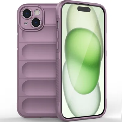 Produktbild von iPhone 15 Hülle, Weich TPU Silikon Stossfest Anti-rutsch Schutzhülle für iPhone 15 Lila
