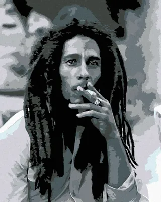 Produktbild von Diamondi - Diamond painting - KIFFENDER BOB MARLEY, 40X50 cm, mit Keilrahmen (bereits gespannt)