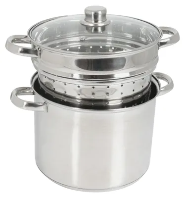 Produktbild von CREALYS 504626 Couscous-Topf inkl. Deckel, Edelstahl, 24 cm Durchmesser, Induktionsherd-geeignet