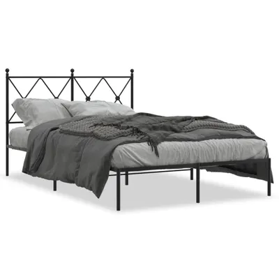 Immagine prodotto di vidaXL Struttura letto con testiera in metallo nero 120x190 cm