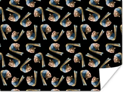 Produktbild von MuchoWow® Poster Das Mädchen mit dem Perlenohrring - Muster - Alte Meister 160x120 cm - Foto Plakat