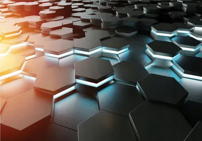 Produktbild von Vlies Fototapete Hexagons 3D Effekt Geometrisch Gaming (368x254 cm - inkl. Kleister) Wohnzimmer Schlafzimmer Modern Vliestapete Tapete