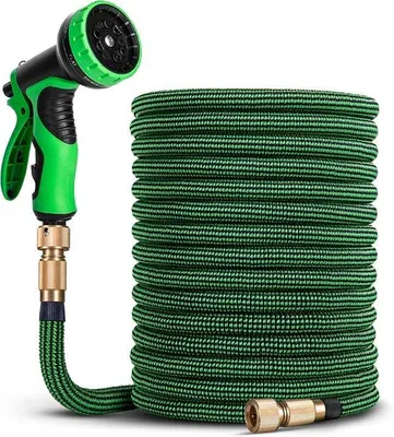Produktbild von Famanu Gartenschlauch 30m - Flexible Schlauch mit Spritzpistole - Knikfrei