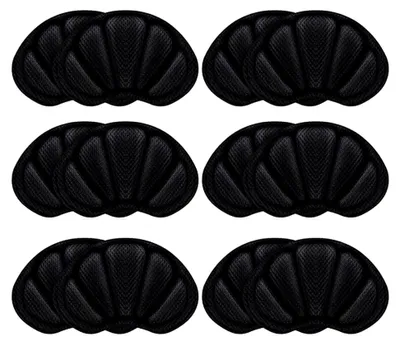 Produktbild von Ferseneinlagen - Fersenschutz für Schuhe - Ergonomische Hackenpolster - Fersenpolster - Fersenkissen - Set mit 6 Paar (Schwarz)
