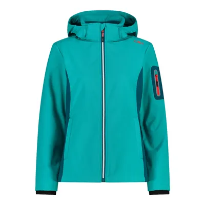 Produktbild von CMP Damen Softshelljacke Regenjacke Woman Zip Hood Jacket, Farbe:Blau, Größe:42, Artikel:-E726 lagoon