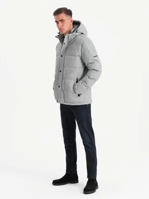 Produktbild von Ombre Clothing Winterjacke für Männer Jagne hellgrau M