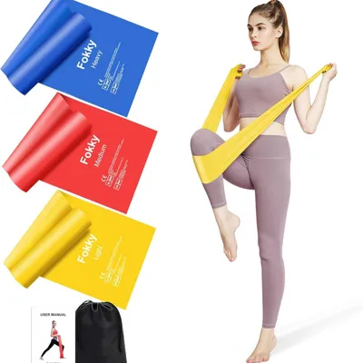 Produktbild von Widerstandsbänder Resistance Bands 3er-Set 1.5M/2M Lang Fitnessbänder Widerstandsbänder in 3 Stärke Gymnastikband für Crossfit Muskelaufbau