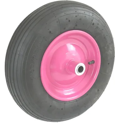 Produktbild von MATRIX Ersatzrad Luftrad Schubkarrenrad Luftreifen pink Stahlfelge 4x8