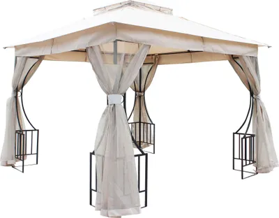 Image de Gazebo de jardin en acier de 3 x 3 m avec toile en polyester hydrofuge