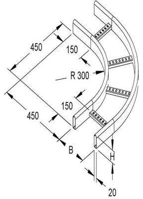 Produktbild von Innenbocht 90 300 mm Edelstahl