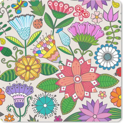 Produktbild von MuchoWow® Mauspad Mousepad Blumen - Regenbogen - Schmetterling - Design 30x30 cm - Mousepads - Maus Mat - Pad - Mausunterlage - Gaming
