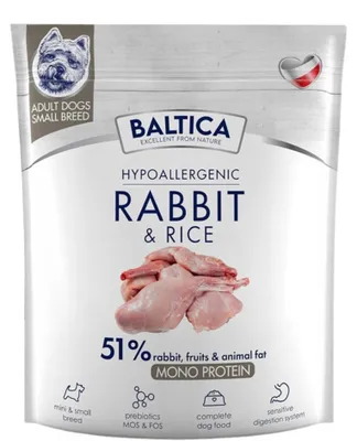 Imagen del producto de BALTICA Nutraceutic, alimento seco hipoalergénico para conejos, con arroz - alimento para perros - 1 kg