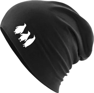 Produktbild von Huuraa Beanie Pinguine Silhouette Black One Size Baumwolle und Elasthan Mütze Geschenkidee