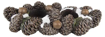 Produktbild von Clayre & Eef Teelichthalter 27 cm Braun Polyresin Tannenzapfen