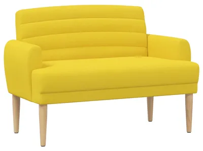 Obrázok produktu pre vidaXL Dvojmiestna sedačka s gombíkmi, svetložltá, 116 x 67 x 80 cm, látka