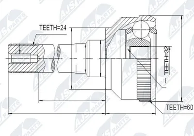 Produktbild von NTY Gelenksatz Antriebswelle Vorne Rechts Vorne Links für LAND ROVER Defender SUV (L316) NPZ-LR-011