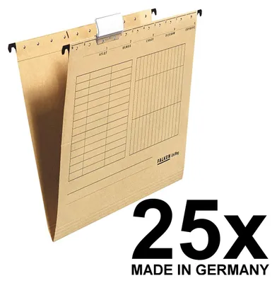 Produktbild von 25x Falken Hängetasche 80004328 UniReg, braun 230g/m²-Kraftkarton, seitlich offen
