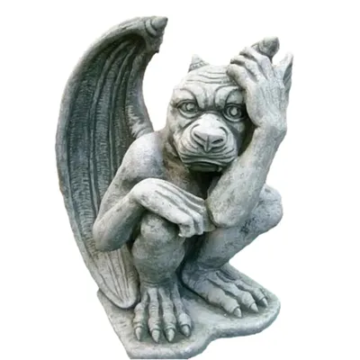 Immagine prodotto di Figura di gargoyle per il giardino, in pietra fusa Nuova Resistente al gelo e alle intemperie, figura in pietra Figura da giardino Figura fantasy PO-483