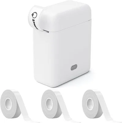 Zdjęcie produktu dla Drukarka etykiet - drukarka naklejek - urządzenie do tworzenia etykiet - przenośna, Bluetooth - 12 x 2 x 9 cm - czarna