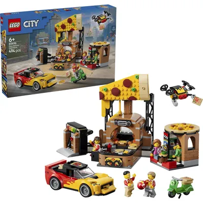 Obrázek produktu pro LEGO City Rozvoz pizzy a vozidla, Sada na stavění, 6 rok/roky, Plast, 494 kusů, 841 g