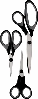 Produktbild von SCHEREN SET 3-teilig aus Edelstahl Scherenset Textilschere Stoffschere Handarbeitschere Haushaltsschere Bastelschere Schere 61 (Schwarz)