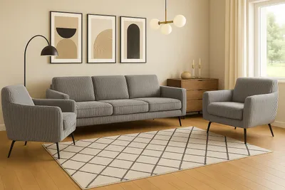 Produktbild von Wohnzimmer-Set BENITO 4: 3-Sitzer Sofa + 2 Sessel – Stil, Komfort und Funktionalität für Ihr Zuhause