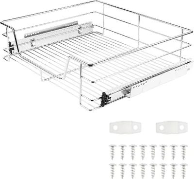 Produktbild von Teleskopschublade für 60cm Schrankbreite für Korbauszug Schrankauszug Küchenschublade