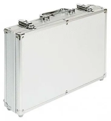 Produktbild von Münzkoffer ALU mit 5 roten Münztableaus für 300 Münzen oder Münzkapseln bis 27 mm Ø