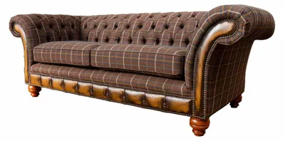 Immagine prodotto di Divano Chesterfield a 3 posti, rivestito in tessuto, ideale per il soggiorno