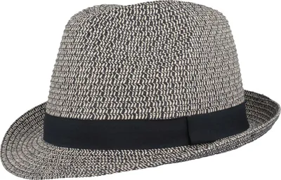 Knautschbarer Borten-Trilby Strohhut von Hut-Breiter in blau