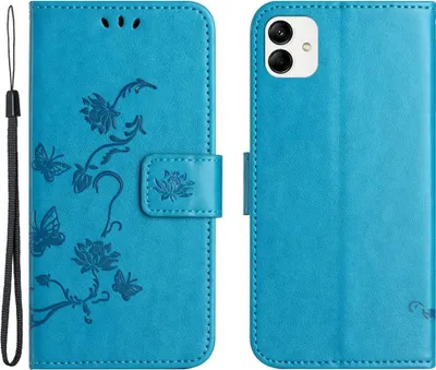 Produktbild von Motorola Moto G54 Hülle - Coverup Blumen & Schmetterlinge Klapphülle - Blau